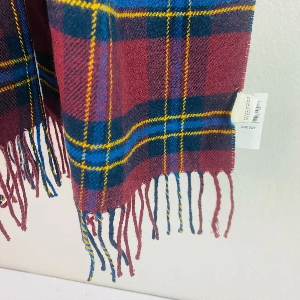 Old Navy Burgundy Plaid Scarf 12.5” x 65”